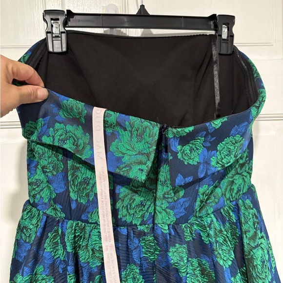 Mac Duggal Blue and Green Floral Maxi Dress - Picture 5 of 5